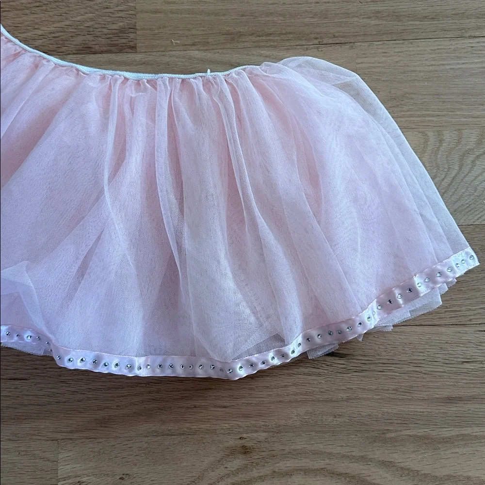 Mirella dance ballet light pink tutu rhinestone embellishment girls size 8-10